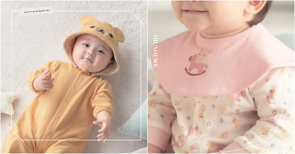 日本5款「拉拉熊嬰幼兒包屁衣＋圍兜」開賣！一套變身寶寶熊、內藏超萌印花媽咪暴動 卡通包屁衣、卡通圍兜、拉拉熊聯名、拉拉熊圍兜、日本童裝品牌推薦、BelleMaison童裝、小白熊童裝、小白熊、拉拉熊嬰幼兒服裝、拉拉熊童裝