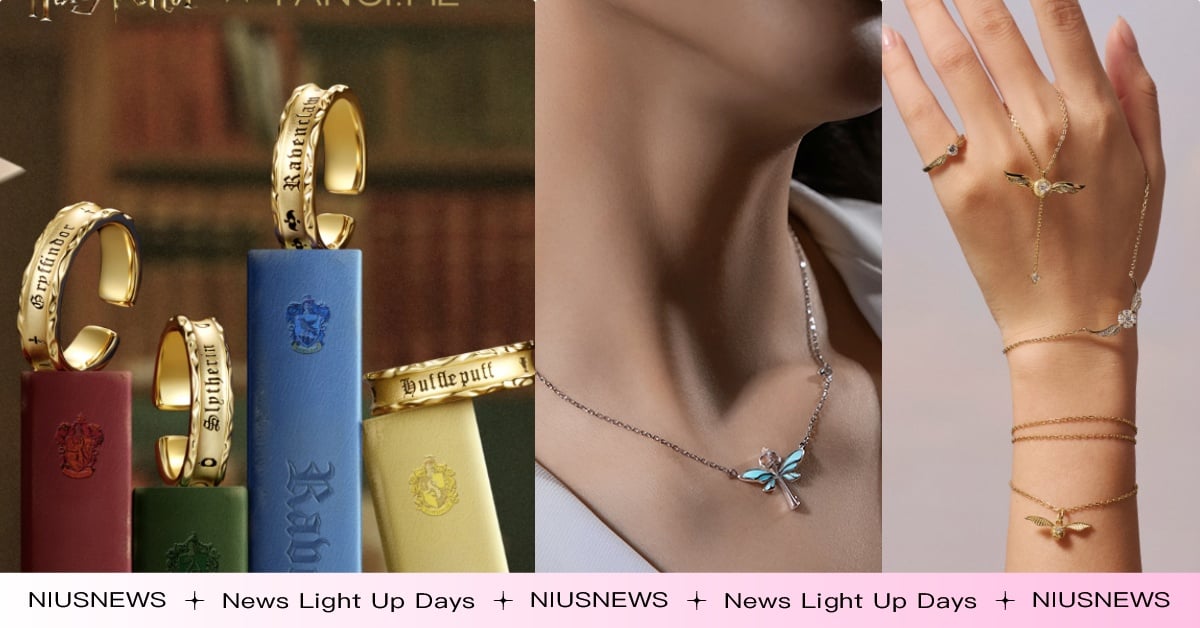 《哈利波特》31款聯名飾品「四大學院金銀戒指」！金探子項鍊、福來福喜手鍊好運開外掛 哈利波特聯名、哈利波特影集、哈利波特聯名珠寶、霍格華茲聯名、哈利波特項鍊、哈利波特金飾、哈利波特戒指、四大學院戒指、哈利波特手鏈