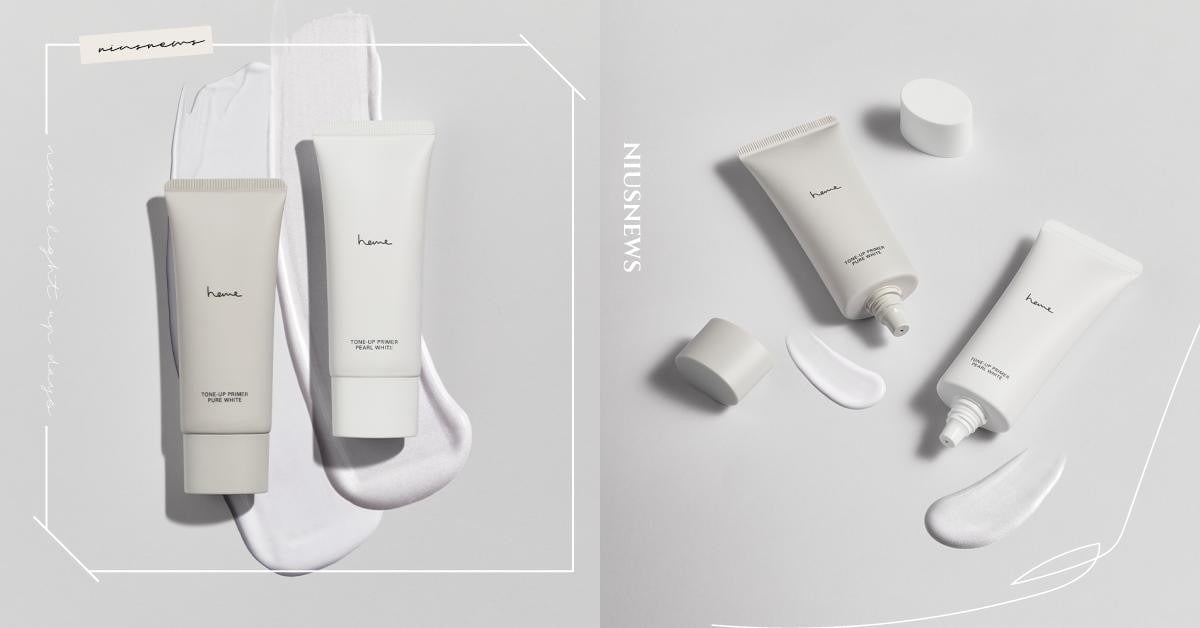 讓夏日底妝更持久！heme首次推出「妝前飾底乳」，自然提亮膚色、修飾暗沉 heme、妝前飾底乳、妝前乳、ToneUpPrimer、MIT彩妝、完美底妝、299優惠、美妝新品